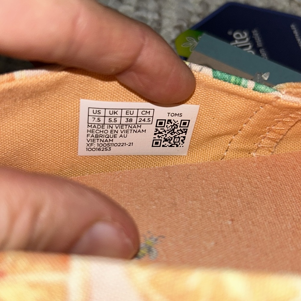 NWT Toms Alpargata Oranges Espadrille Sunkissed Oranges & Bees Size 7.5 - Picture 6 of 10